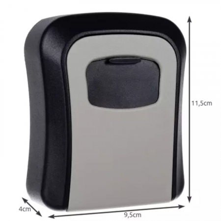 Cutie pentru depozitarea cheilor VarioShop®, cifru mecanic resetabil, inchirieri regim hotelier, montare pe perete, din otel, neagra/gri, 11.5 x 9.5 cm, Negru/Gri [1]