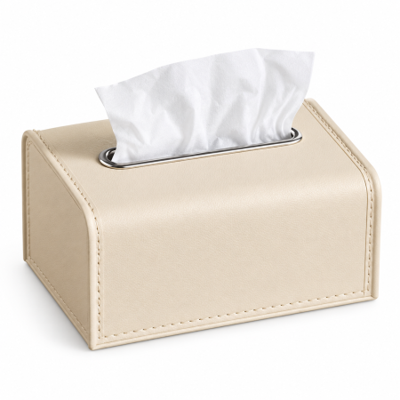 Curatenie, Organizare si Depozitare - Cutie servetele VarioShop®, potrivita pentru noptiera, living si birou, deschidere superioara, design modern, plastic, 19 x 13,5 x 9,3 cm, crem