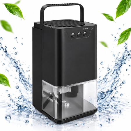 Dezumidificator compact VarioShop®, pentru locuinta, birou si spatii cu umiditate ridicata, rezervor 1400 ml, 36W, negru