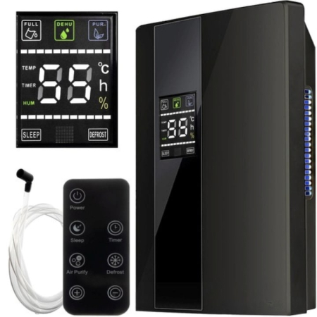 Dezumidificator si Purificator de Aer VarioShop®, Afisaj Temperatura/Umiditate, Tehnologie Peltier, Silentios, Anti-Mucegai, Telecomanda, Randament 650ml/zi, Putere 90W, Negru [7]