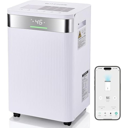 Dezumidificatoare - Dezumidificator VarioShop®, 20L/24h cu WiFi, Umidistat Reglabil, Temporizator 1–24h, Rezervor 4.3L, Mod Uscare Rufe, Zgomot Redus 43 dB, Drenaj Continu, Agent Ecologic R290