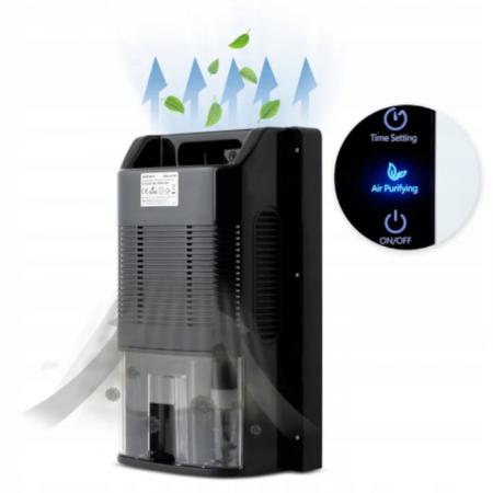 Dezumidificator VarioShop®, Functie Purificare, Higrometru si Termometru, Silentios, Rezistent la Temperaturi Scazute, Acoperire 30 mp, Rezervor 1500 ml, 65 W, 36 x 24 x 13 cm, Negru [4]
