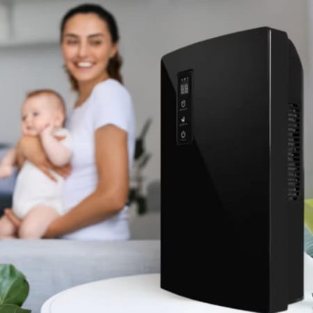Dezumidificator VarioShop®, Functie Purificare, Higrometru si Termometru, Silentios, Rezistent la Temperaturi Scazute, Acoperire 30 mp, Rezervor 1500 ml, 65 W, 36 x 24 x 13 cm, Negru [7]