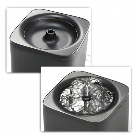 Dispenser automat de apa VarioShop®, tip fantana pentru pisici si caini, cu purificare si filtrare, ultra-silentios, curatare rapida, 2L, autonomie pana la 5 zile, adaptor priza, Gri inchis [9]