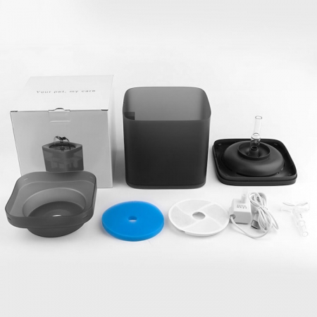 Dispenser automat de apa VarioShop®, tip fantana pentru pisici si caini, cu purificare si filtrare, ultra-silentios, curatare rapida, 2L, autonomie pana la 5 zile, adaptor priza, Gri inchis [8]