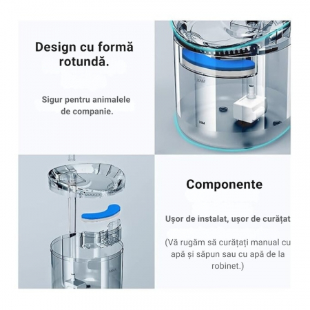 Dispenser de apa automat pentru caini si pisici VarioShop® pentru hidratarea optima a animalelor de companie, cu design adaptabil si capacitate extinsa, senzor infrarosu, purificare apa, ultra-silenti [4]