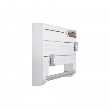 Suporturi servetele - Dispenser de bucatarie 5 in 1 VarioShop® pentru prosoape de hartie si folie alimentara, fixare pe perete, Alb