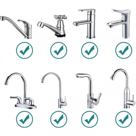 Extensie rotativa pentru robinet VarioShop®, prelungitor pentru baterie chiuveta, pivotant in orice directie, economizor apa, metal, Argintiu [13]