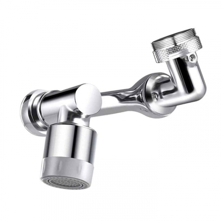 Accesorii baterii sanitare - Extensie rotativa pentru robinet VarioShop®, prelungitor pentru baterie chiuveta, pivotant in orice directie, economizor apa, metal, Argintiu