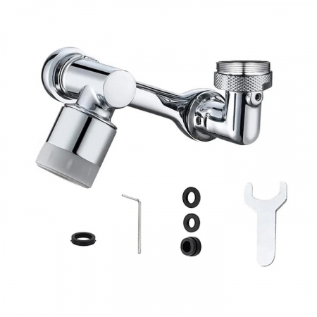 Extensie rotativa pentru robinet VarioShop®, prelungitor pentru baterie chiuveta, pivotant in orice directie, economizor apa, metal, Argintiu [18]