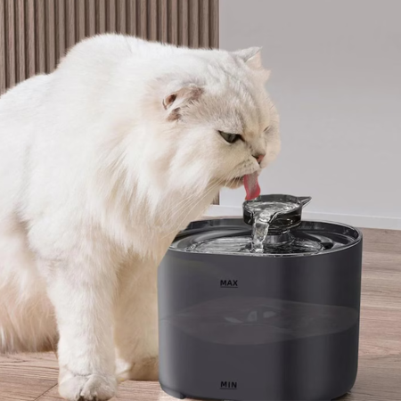 Petshop - Fântână automată apă pentru pisici și câini mici 2,2L cu filtru HEPA, pompă silențioasă <35 dB, USB 5V, vas transparent – hidratare sănătoasă pentru animale de companie