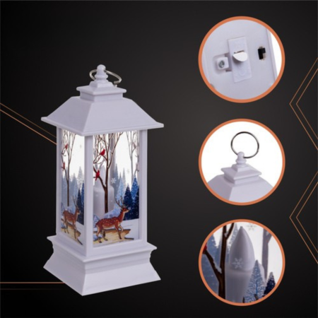 Felinare si stalpi - Felinar LED de Craciun VarioShop®, 2W, material rezistent, ornament festiv si elegant, 12.5 x 5.3 cm, alb