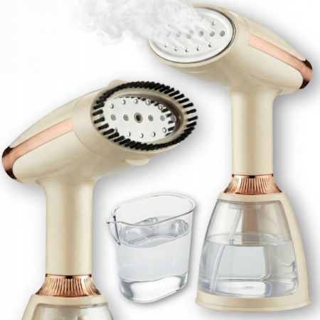 Fiare, statii & aparate de calcat cu abur - Fier de calcat vertical cu abur VarioShop®, portabil, 1500W, rezervor 280 ml, talpa ceramica, incalzire rapida 15 secunde, perie inclusa, bej