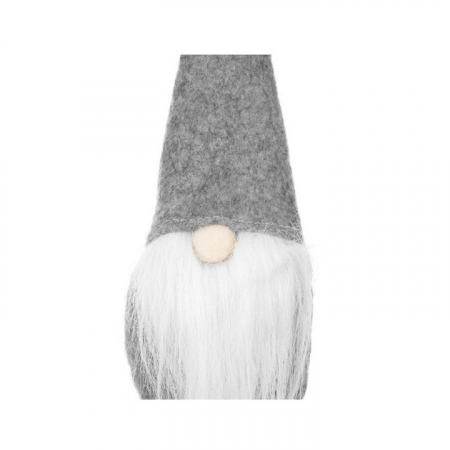 Figurina decorativa gnom de Craciun VarioShop®, decoratiune unica, ideal pentru cadou, material textil, 30 x 8 cm, Gri [4]