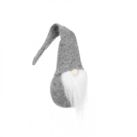 Figurine si decoratiuni Craciun - Figurina decorativa gnom de Craciun VarioShop®, decoratiune unica, ideal pentru cadou, material textil, 30 x 8 cm, Gri