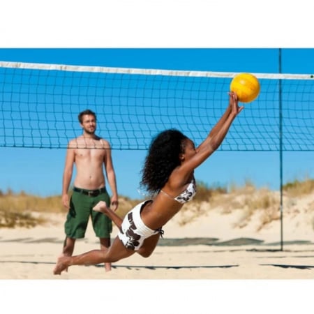 Fileu VarioShop® pentru volei, badminton si tenis, Plasa rezistenta, Cadru durabil, Geanta de transport cu fermoar si maner inclusa, Dimensiune 9.5 x 1 m, Negru [1]