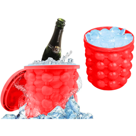 Forme de gheata, inghetata si frapiere - Frapiera si forma pentru gheata VarioShop®, din silicon, tava inovatoare pentru 32 cuburi de gheata, cu capac si recipient interior detasabil, ideala pentru petreceri, frigidere si bauturi racoritoare