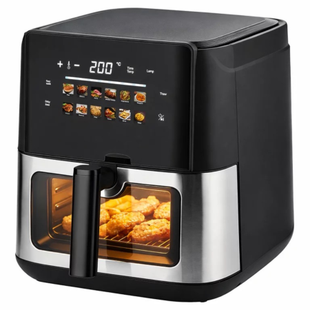 Friteuza cu aer cald VarioShop®, 8L, gatire fara ulei pentru preparate crocante, 12 programe automate, 1700W, 42 x 31 x 35 cm, negru