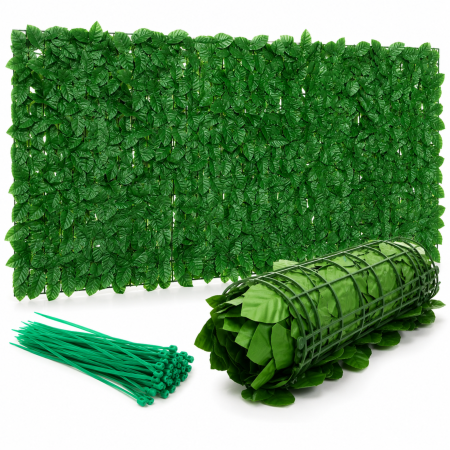 Umbrele si pavilioane gradina - Gard viu artificial VarioShop®, pentru balcon si gradina, montare usoara, material rezistent, 6 panouri 1x0.5 m, 3 m, verde
