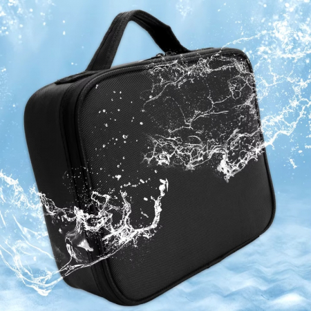 Geanta cosmetica profesionala VarioShop®, ideala pentru calatorii, vacante sau deplasari, utilizare universala, variante de compartimentare la alegere, impermeabila, 26 x 9 x 22 cm, neagra [30]