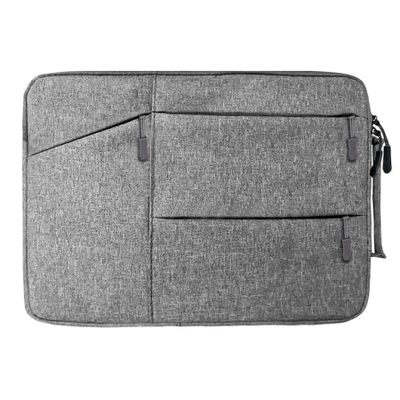 Husa / geanta laptop - Geanta pentru laptop VarioShop®, 13.3 inch, rezistenta la apa, 4 buzunare, compatibila cu Apple MacBook Air, MacBook Pro Touch Bar, Dell, Asus, 35 x 24 x 2.5 cm, Gri