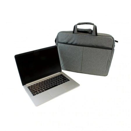 Geanta Universala VarioShop®, pentru Laptop 15.6 inch, Rezistenta la Apa, Curea Detasabila, Design Clasic si Elegant, Compatibila laptop Apple, Asus, Acer, Dell, Huawei, 41 x 32 cm, Gri [6]