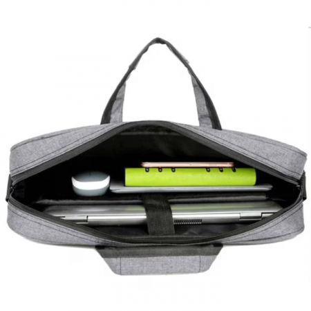 Geanta Universala VarioShop®, pentru Laptop 15.6 inch, Rezistenta la Apa, Curea Detasabila, Design Clasic si Elegant, Compatibila laptop Apple, Asus, Acer, Dell, Huawei, 41 x 32 cm, Gri [1]