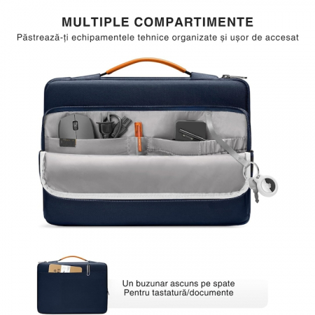 Geanta Universala VarioShop®, pentru Laptop 15.6 inch, Rezistenta la Apa, Design Clasic si Elegant, Compatibila laptop Apple MacBook Air, MacBook Pro Touch Bar, Asus, Acer, Dell, Huawei, 39 x 4.5 x 28 [1]