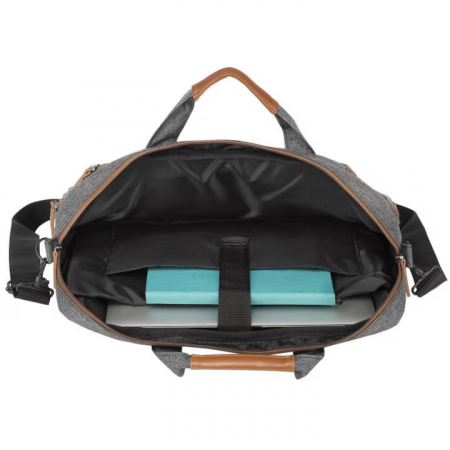 Geanta Universala VarioShop®, pentru Laptop 15.6 inch, Sistem Prindere Valiza, Design Elegant, Rezistenta la Apa, Compatibila laptop Apple MacBook, Asus, Acer, Dell, Huawei, 39 x 28 cm, Gri [4]