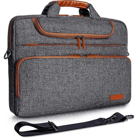 Husa / geanta laptop - Geanta Universala VarioShop®, pentru Laptop 15.6 inch, Sistem Prindere Valiza, Design Elegant, Rezistenta la Apa, Compatibila laptop Apple MacBook, Asus, Acer, Dell, Huawei, 39 x 28 cm, Gri