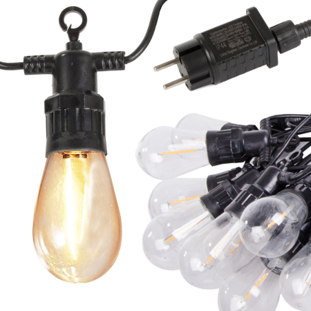 Bricolaj & Gradina - Ghirlanda decorativa VarioShop®, pentru gradina, terasa, balcon, exterior si interior, cu 10 LED-uri, IP44, 10 m, lumina alb cald