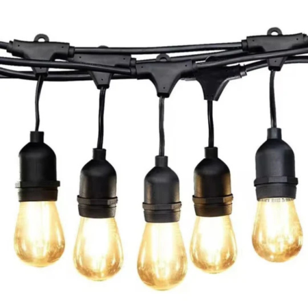 Bricolaj & Gradina - Ghirlanda luminoasa exterior VarioShop®, pentru gradina, terasa si balcon, cu 10 becuri LED E27, 10 m, alb cald