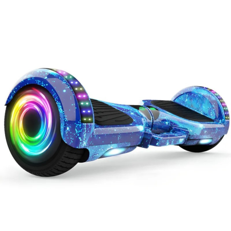Trotinete - Hoverboard electric VarioShop®, cu LED-uri, boxe Bluetooth încorporate, ușor de controlat, autoechilibrare  roți 16,5 cm,  viteză max 13 km/h, încărcare 3-4h, încărcător inclus, multicolor