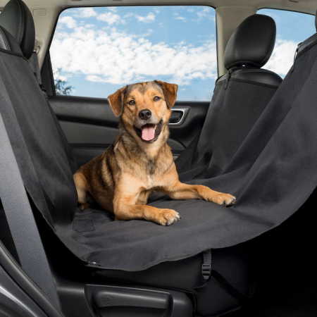 Husa bancheta auto VarioShop® pentru protectie si transport animale, caini si pisici, usor de utilizat si de curatat, antizgarieturi, impermeabila, universala, 144 x 144 cm, negru [11]
