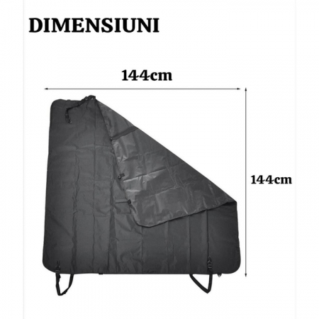Husa bancheta auto VarioShop® pentru protectie si transport animale, caini si pisici, usor de utilizat si de curatat, antizgarieturi, impermeabila, universala, 144 x 144 cm, negru [16]