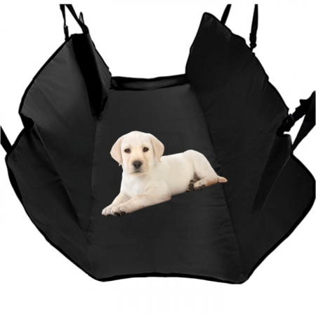 Petshop - Husa bancheta auto VarioShop® pentru protectie si transport animale, caini si pisici, usor de utilizat si de curatat, antizgarieturi, impermeabila, universala, 144 x 144 cm, negru