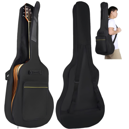 Sport, Travel & Plajă - Husa de chitara VarioShop®, pentru transport si depozitare, cu bretele reglabile si 2 buzunare, 107 x 41,5 x 10 cm, negru