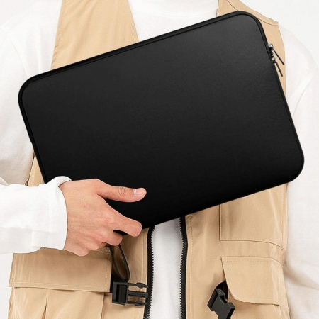 Husa de Protectie si Transport pentru Laptop VarioShop®, pana la 15.6 inch, cu Burete Antisoc, Rezistena la Apa, Compatibila cu Apple MacBook Air, MacBook Pro Touch, 38 x 1.5 x 29 cm, Negru [6]