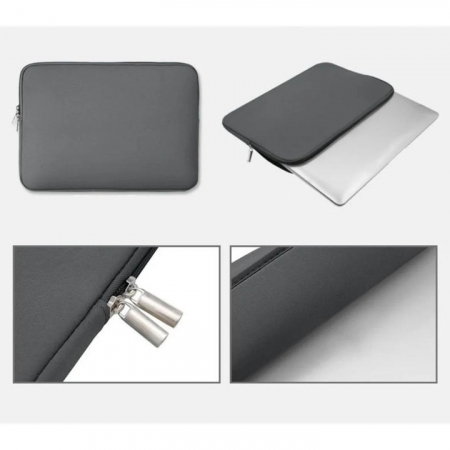 Husa de Protectie si Transport pentru Laptop VarioShop®, pana la 15.6 inch, cu Burete Antisoc, Rezistena la Apa, Compatibila cu Apple MacBook Air, MacBook Pro Touch, 42 x 1.5 x 30 cm, Gri [3]