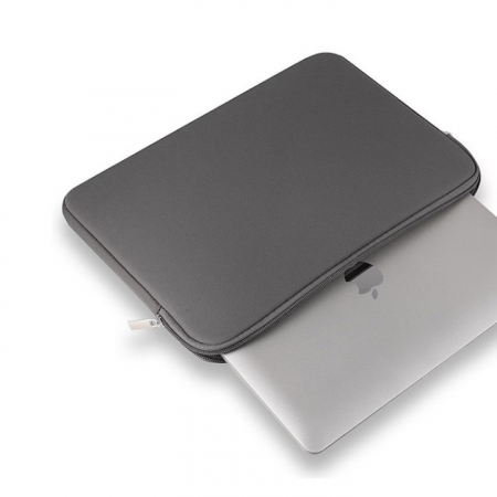 Husa de Protectie si Transport pentru Laptop VarioShop®, pana la 15.6 inch, cu Burete Antisoc, Rezistena la Apa, Compatibila cu Apple MacBook Air, MacBook Pro Touch, 42 x 1.5 x 30 cm, Gri [5]