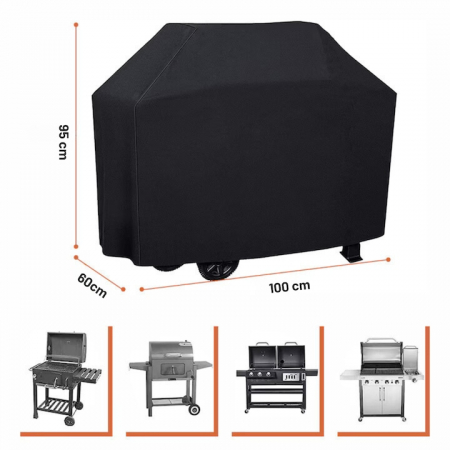 Husa pentru gratar VarioShop®, Rezistenta la apa si la raze UV, Material impermeabil si durabil, 95 x 100 x 60 cm, Negru [1]