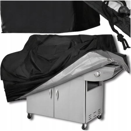 Gratare si accesorii - Husa protectie gratar VarioShop®, impermeabila, rezistenta la vant si ploaie, cu husa de transport, 145 x 117 x 61 cm, Negru