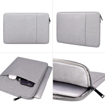 Husa Universala VarioShop®, pentru Laptop 14.2 inch, cu Burete Antisoc, Rezistena la Apa, Compatibila laptop Apple MacBook Air, MacBook Pro Touch Bar, Asus, Acer, Dell, Huawei, 35 x 2 x 24 cm, Gri [14]
