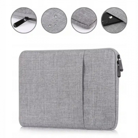 Husa / geanta laptop - Husa Universala VarioShop®, pentru Laptop 14.2 inch, cu Burete Antisoc, Rezistena la Apa, Compatibila laptop Apple MacBook Air, MacBook Pro Touch Bar, Asus, Acer, Dell, Huawei, 35 x 2 x 24 cm, Gri
