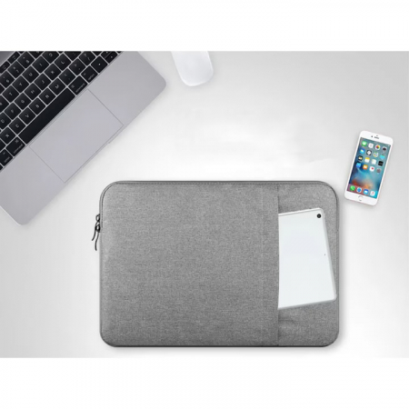 Husa Universala VarioShop®, pentru Laptop 14.2 inch, cu Burete Antisoc, Rezistena la Apa, Compatibila laptop Apple MacBook Air, MacBook Pro Touch Bar, Asus, Acer, Dell, Huawei, 35 x 2 x 24 cm, Gri [12]