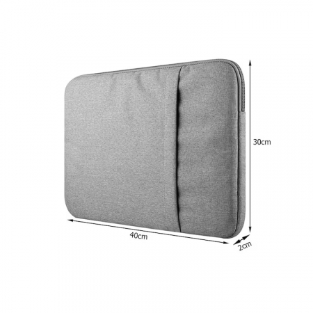 Husa Universala VarioShop®, pentru Laptop 15.6 inch, cu Burete Antisoc, Rezistena la Apa, Compatibila laptop Apple MacBook Air, MacBook Pro Touch Bar, Asus, Acer, Dell, Huawei, 40cm x 2cm x 30cm, Gri [17]