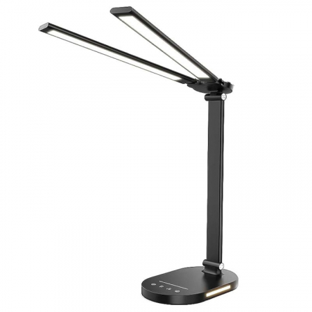 Iluminat & electrice - Lampa de birou LED VarioShop®, inaltime reglabila, 3 moduri de iluminare, 10 nivele de intensitate, protectie ochi, pentru banc de lucru, lectura, relaxare, Negru