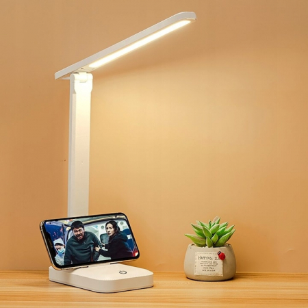 Lampa LED pentru birou VarioShop®, 3 Niveluri de reglare a luminozitatii, Design pliabil si ajustabil, Control tactil, Alimentare USB, Cap rotativ 180°, Ideala pentru birou, dormitor sau living, Culoa [6]