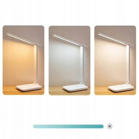Lampa LED pentru birou VarioShop®, 3 Niveluri de reglare a luminozitatii, Design pliabil si ajustabil, Control tactil, Alimentare USB, Cap rotativ 180°, Ideala pentru birou, dormitor sau living, Culoa [2]