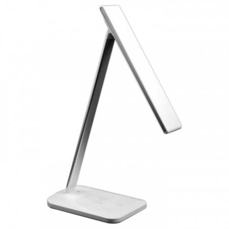 Lampa LED VarioShop®, Veioza cu Incarcator Wireless Fast Charge Universal, Touch Control, Timer, Iluminare Reglabila, Brat Reglabil, 37 x 12 x 17 cm, Alb [9]